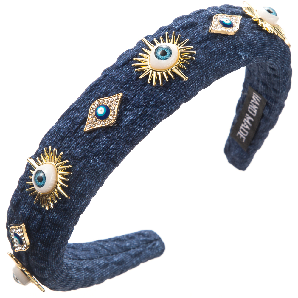Women's IG Style Novelty Cool Style Devil's Eye Alloy Cloth Inlay Rhinestones Hair Band display picture 10
