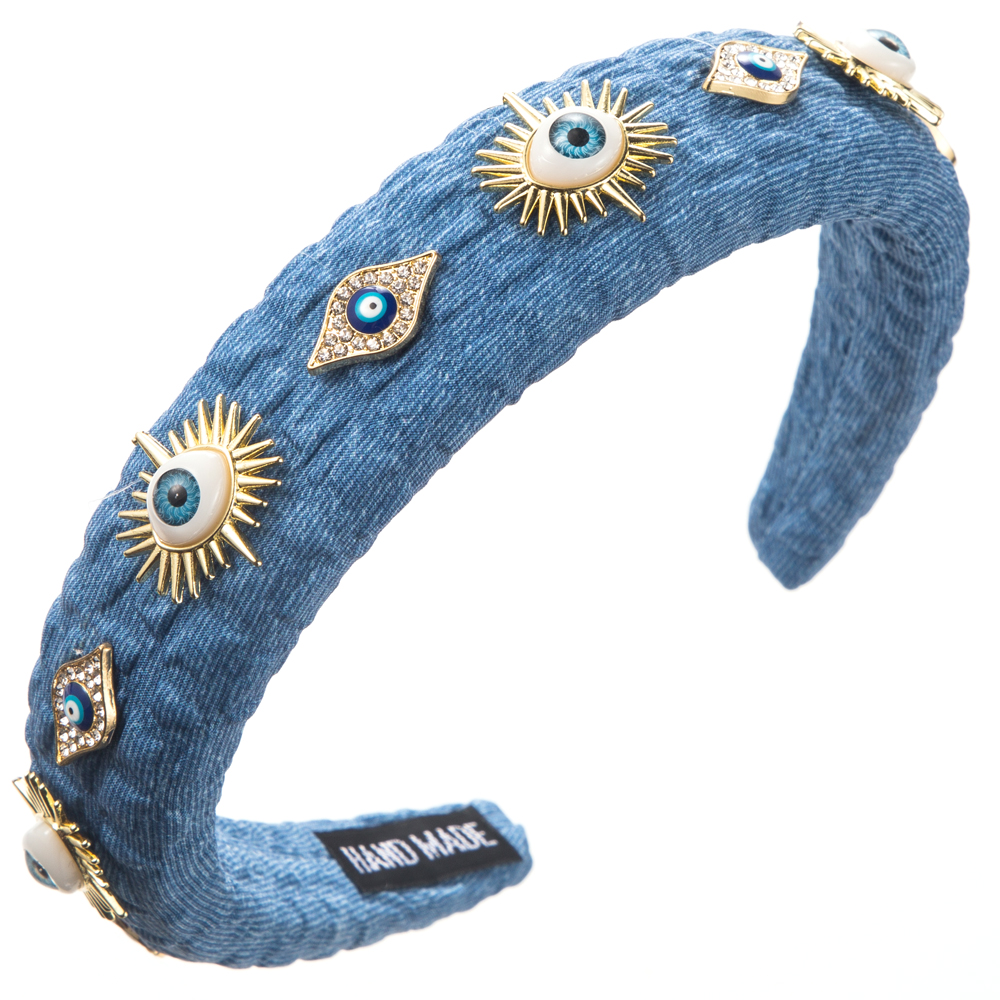 Women's IG Style Novelty Cool Style Devil's Eye Alloy Cloth Inlay Rhinestones Hair Band display picture 11