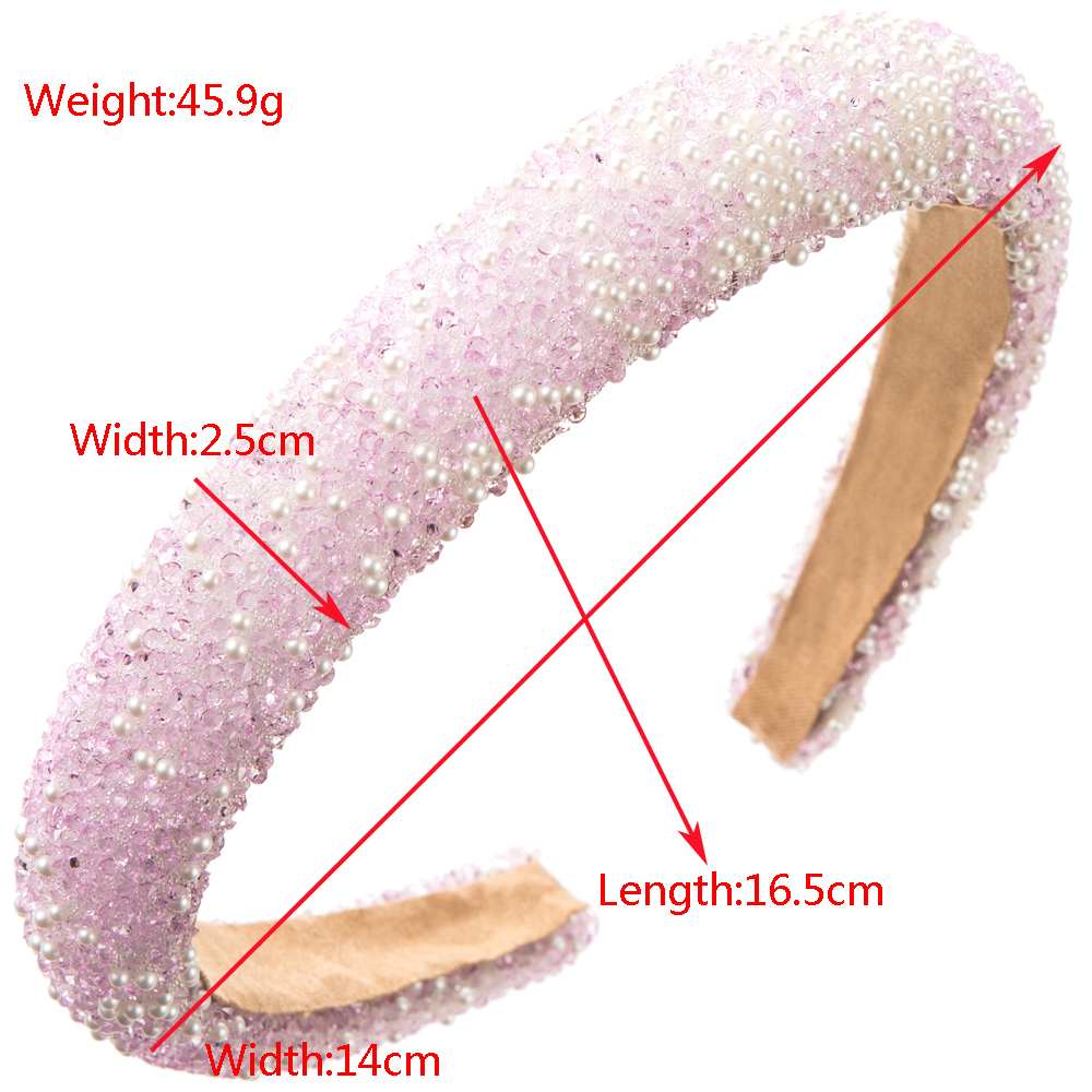 Women's Cute Sweet Classic Style Solid Color Sponge Inlay Rhinestones Pearl Hair Band display picture 1