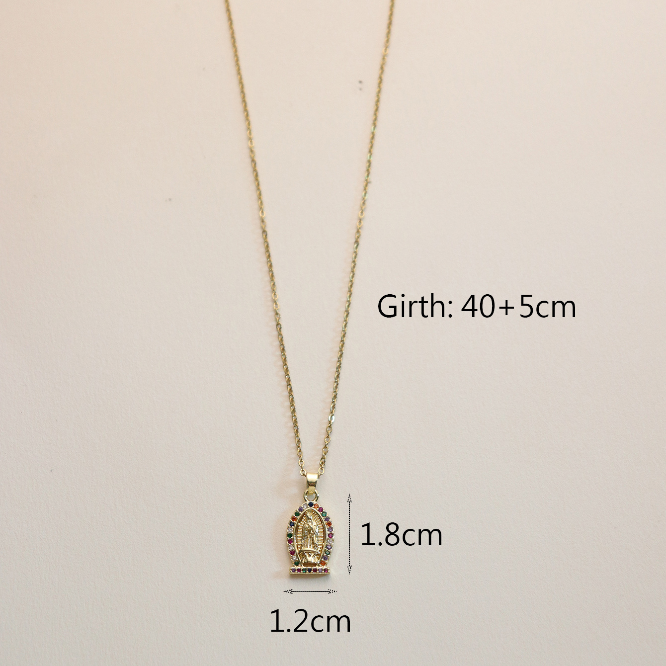 Wholesale IG Style Human Madonna Of The Yarnwinder 304 Stainless Steel Copper Inlay 18K Gold Plated Zircon Pendant Necklace display picture 4