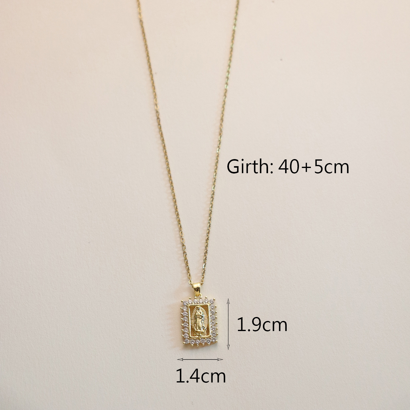 Wholesale IG Style Human Madonna Of The Yarnwinder 304 Stainless Steel Copper Inlay 18K Gold Plated Zircon Pendant Necklace display picture 8