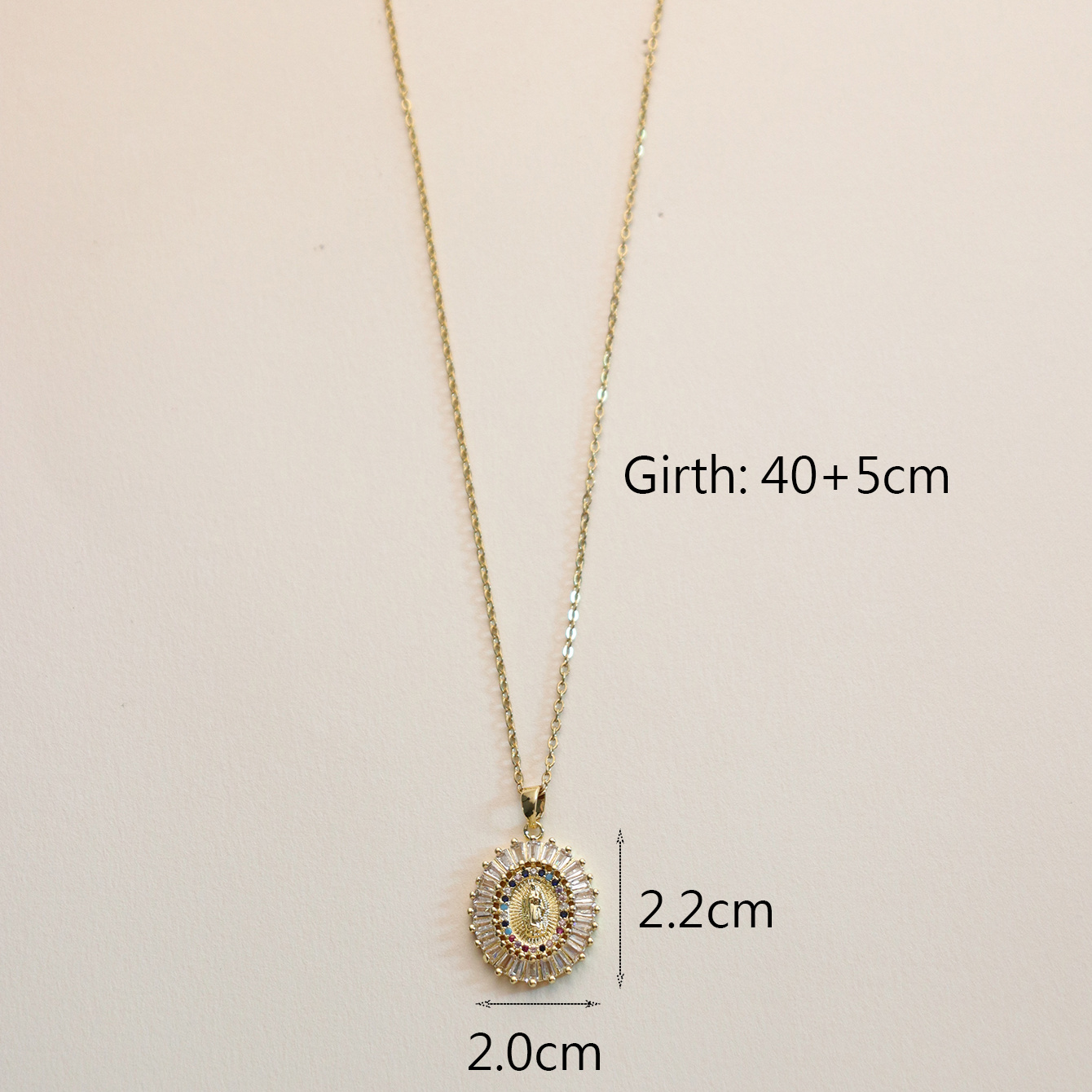 Wholesale IG Style Human Madonna Of The Yarnwinder 304 Stainless Steel Copper Inlay 18K Gold Plated Zircon Pendant Necklace display picture 16