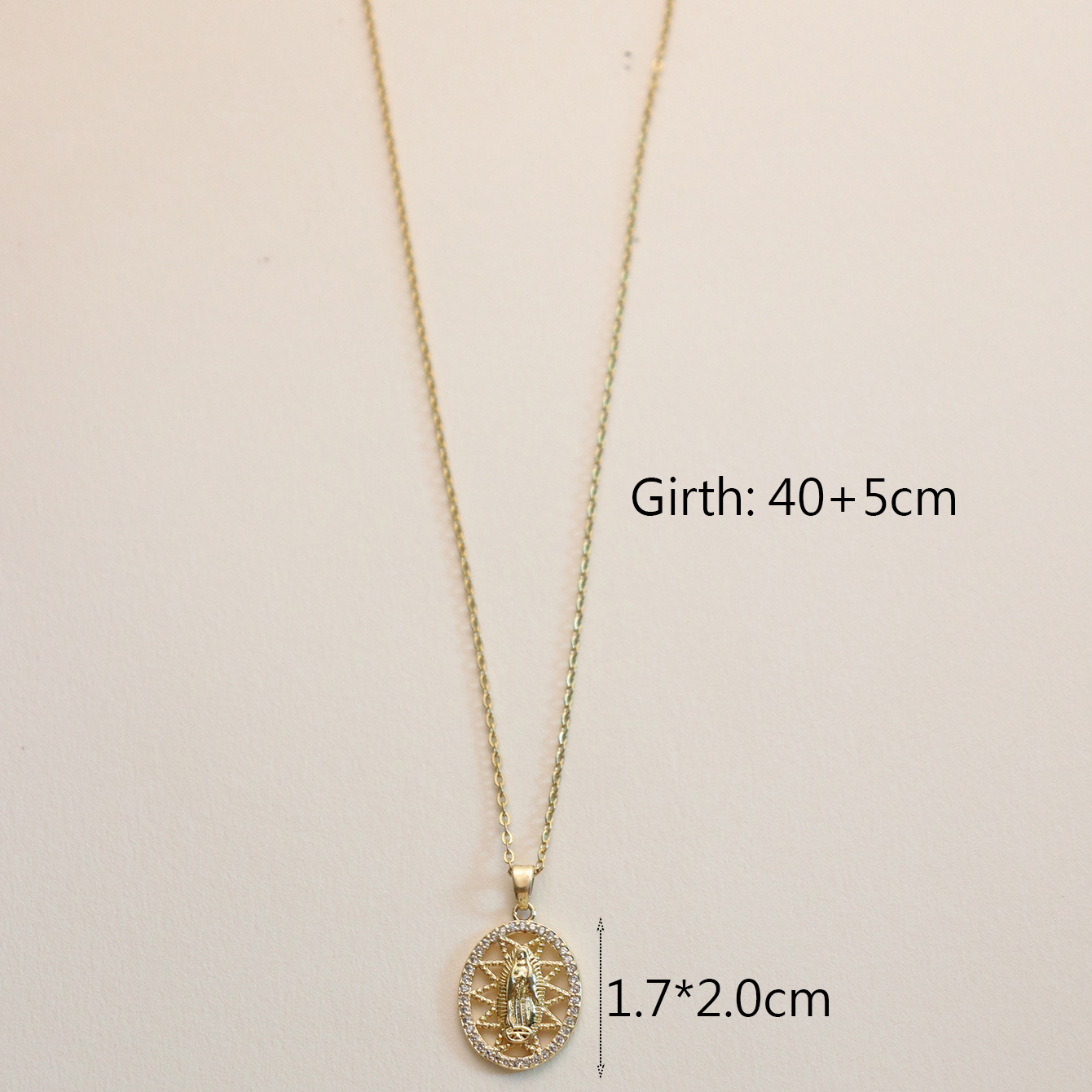 Wholesale IG Style Human Madonna Of The Yarnwinder 304 Stainless Steel Copper Inlay 18K Gold Plated Zircon Pendant Necklace display picture 20