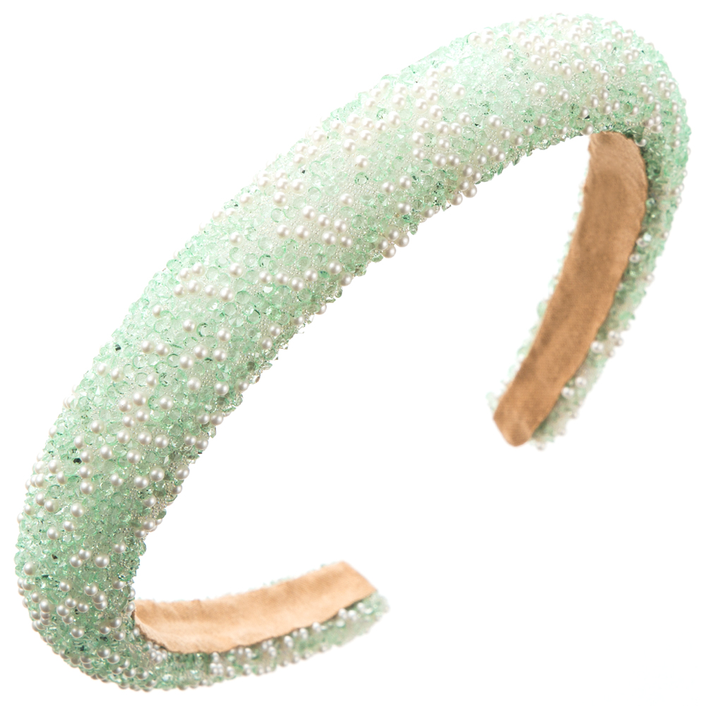 Women's Cute Sweet Classic Style Solid Color Sponge Inlay Rhinestones Pearl Hair Band display picture 6