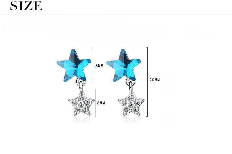 1 Pair Elegant Lady Modern Style Star Inlay Copper Artificial Crystal Zircon Ear Studs display picture 1