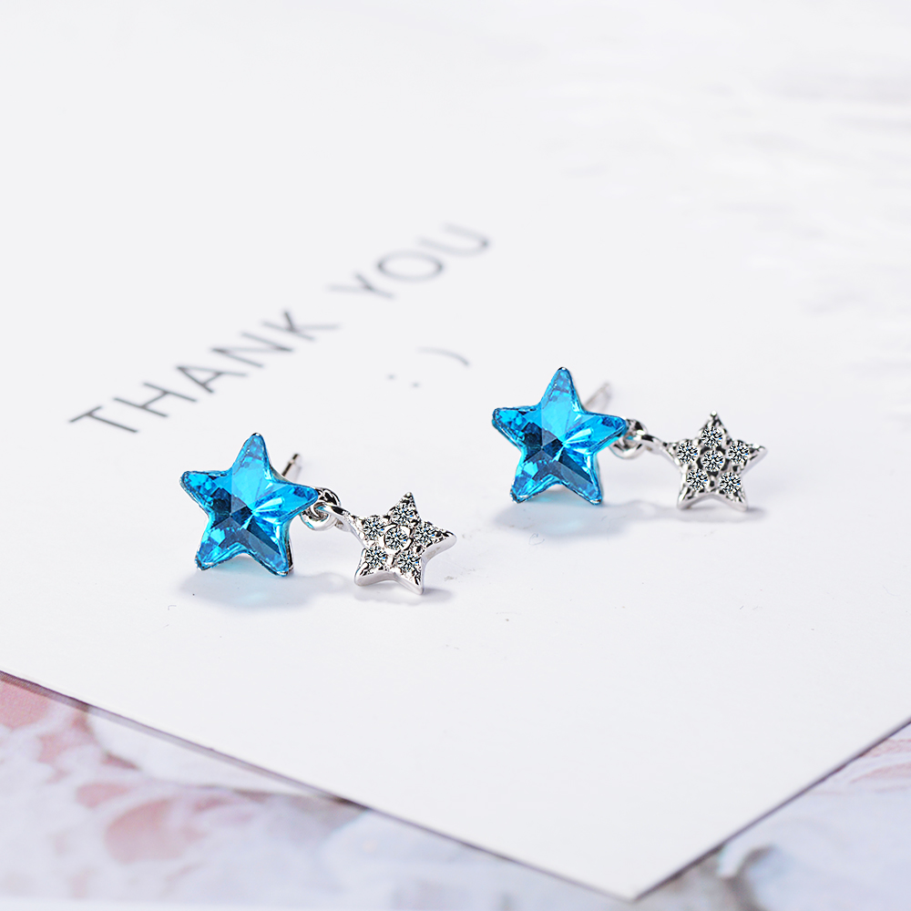 1 Pair Elegant Lady Modern Style Star Inlay Copper Artificial Crystal Zircon Ear Studs display picture 2