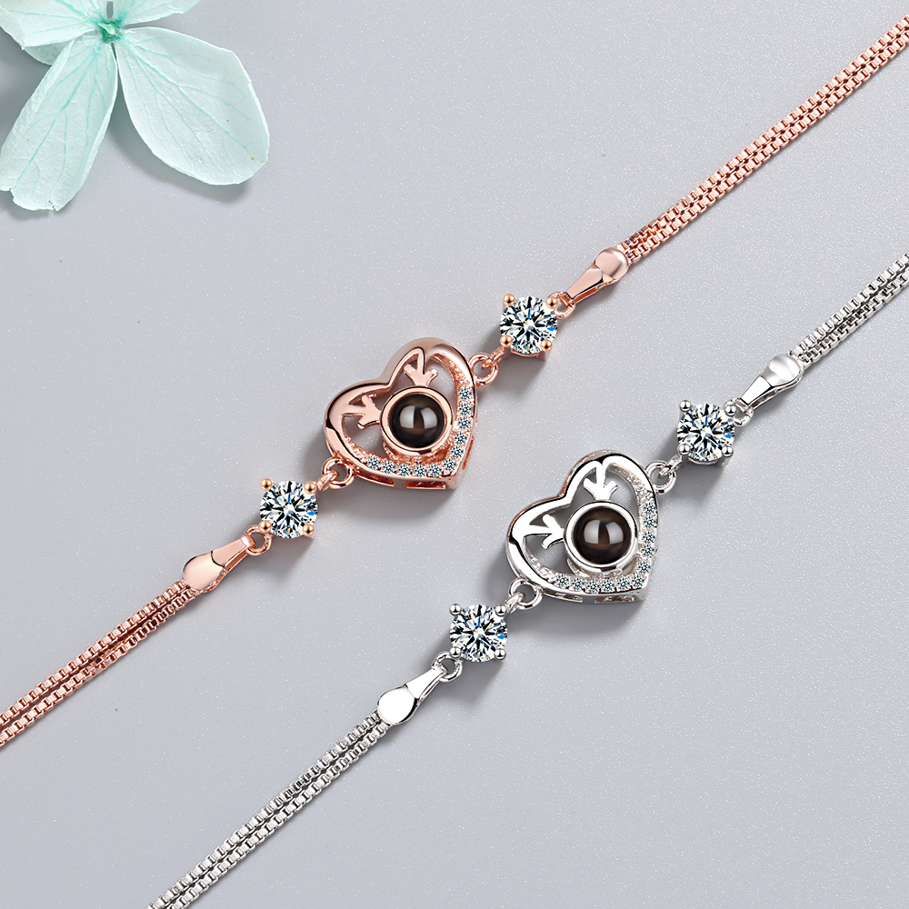 Copper IG Style Elegant Lady Plating Inlay Heart Shape Rhinestones Zircon Bracelets display picture 5
