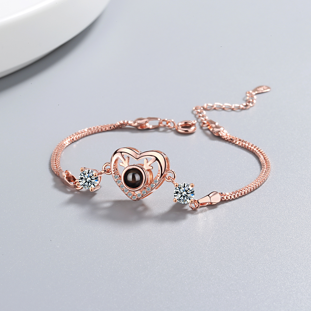 Copper IG Style Elegant Lady Plating Inlay Heart Shape Rhinestones Zircon Bracelets display picture 3