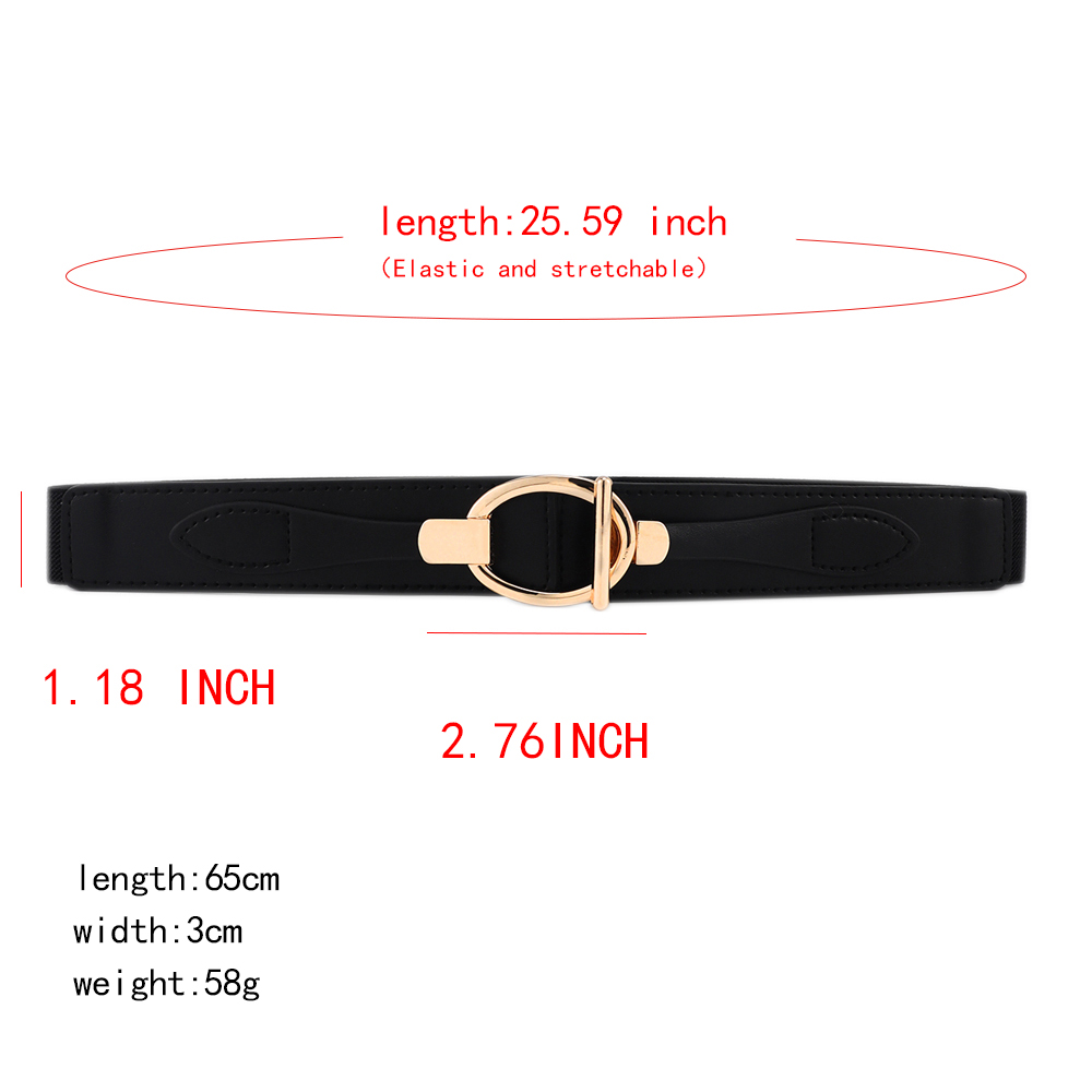 Casual Simple Style Classic Style Geometric Pu Leather Elastic Band Women's Leather Belts display picture 2