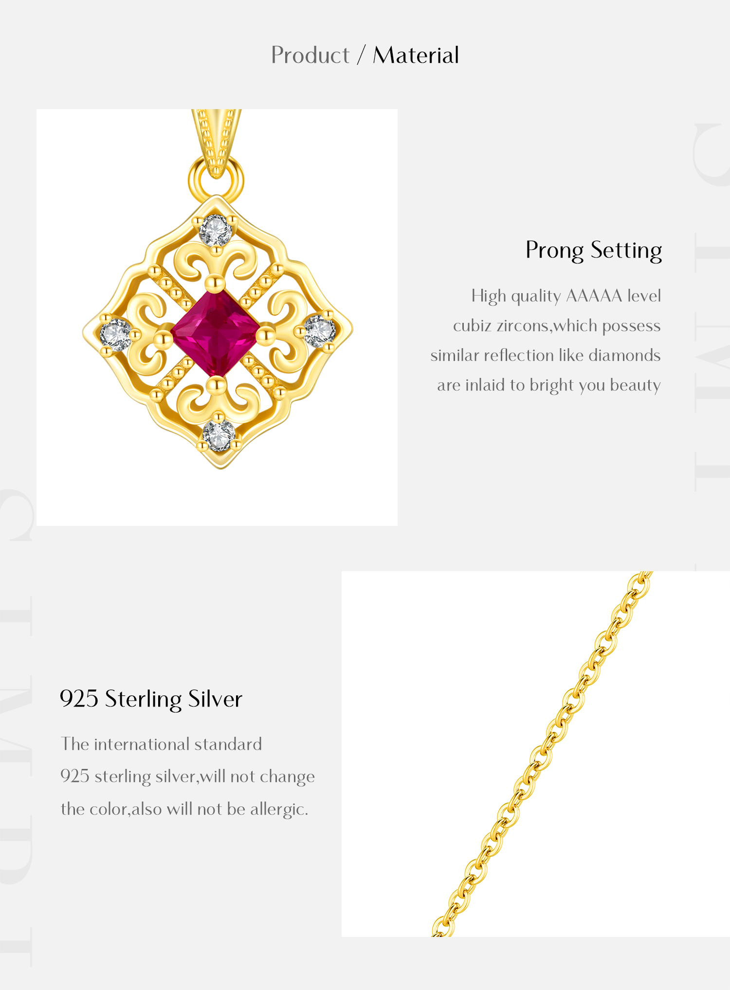 Sterling Silver 14K Gold Plated Casual Retro Plating Inlay Geometric Zircon Pendant Necklace display picture 2