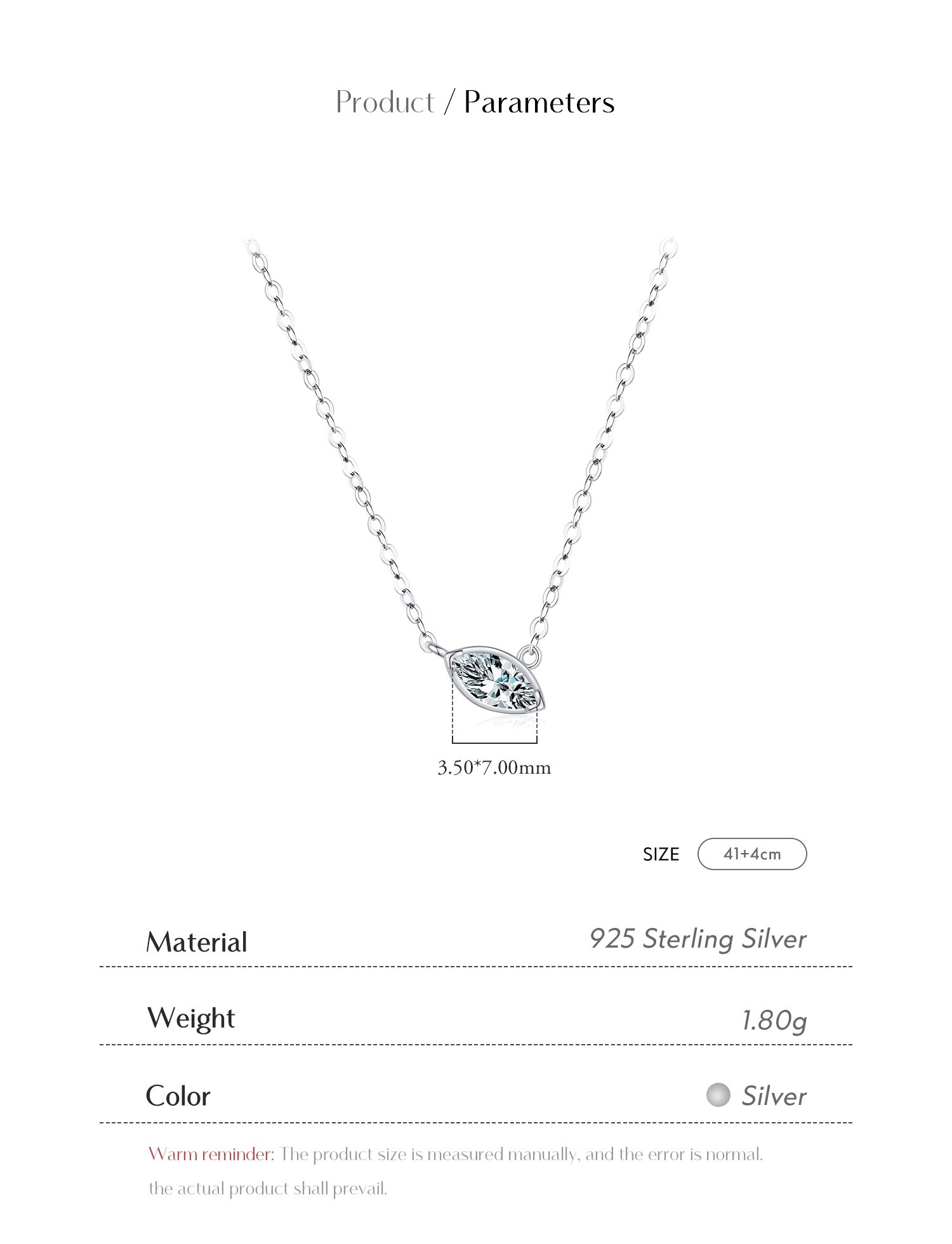 Sterling Silber Versilbert Elegant Einfacher Stil Überzug Inlay Oval Zirkon Halskette Mit Anhänger display picture 3