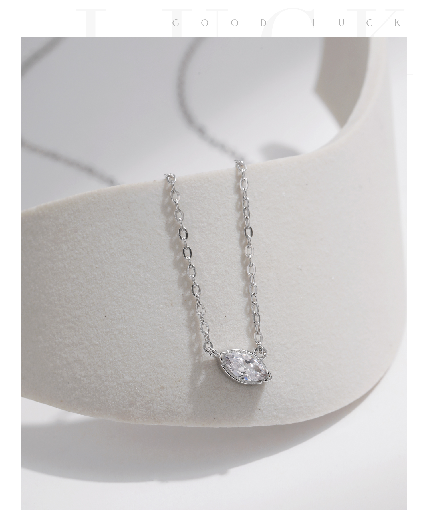 Sterling Silber Versilbert Elegant Einfacher Stil Überzug Inlay Oval Zirkon Halskette Mit Anhänger display picture 6