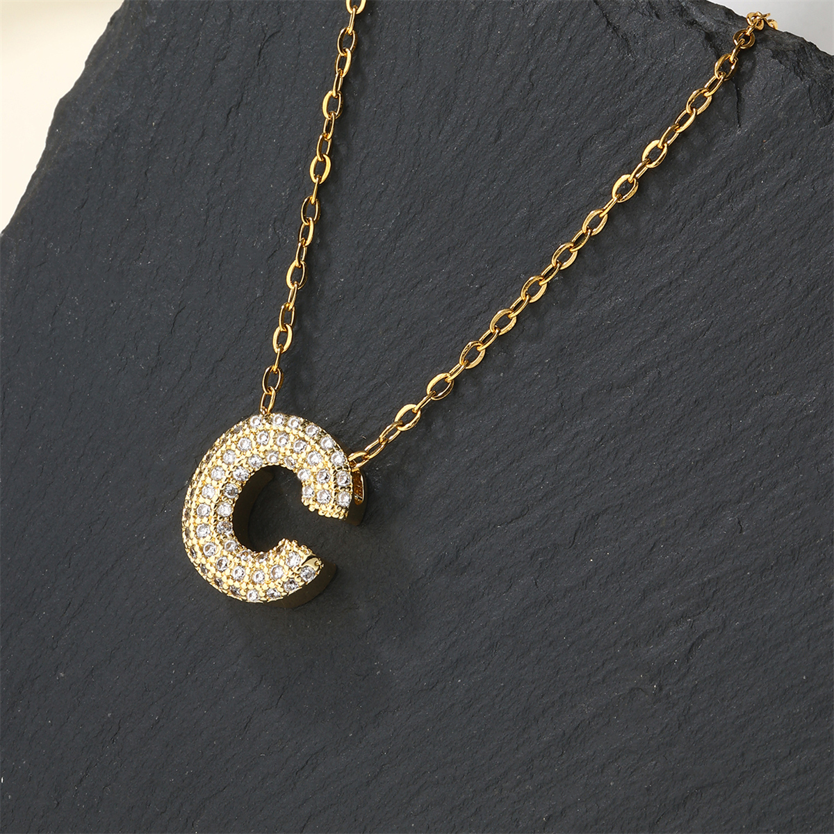Copper 18K Gold Plated Casual Simple Style Inlay Letter Zircon Pendant Necklace display picture 4