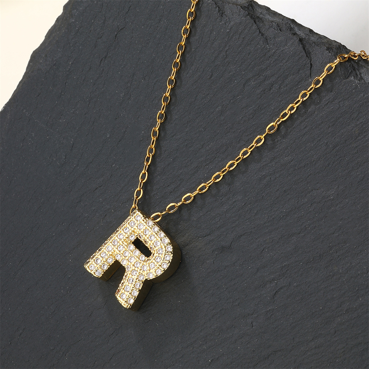 Copper 18K Gold Plated Casual Simple Style Inlay Letter Zircon Pendant Necklace display picture 16