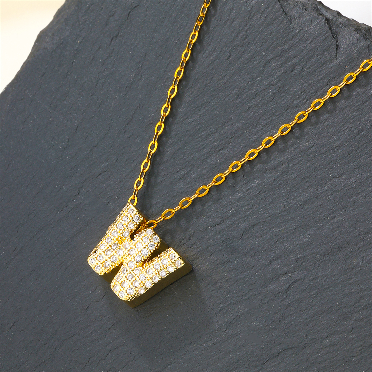 Cobre Chapados en oro de 18k Casual Estilo Simple Embutido Letra Circón Collar Colgante display picture 28