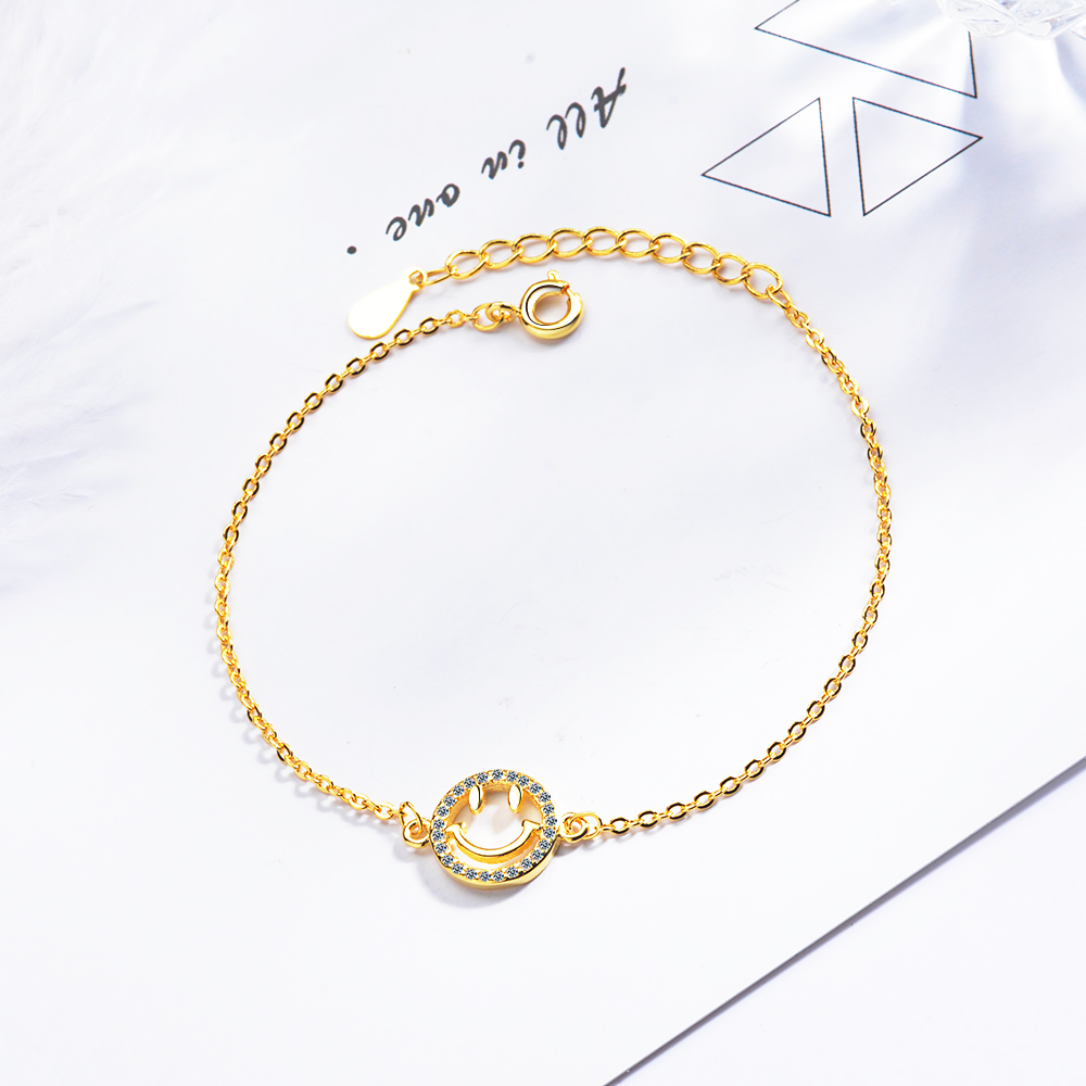 Copper Cute Basic Modern Style Inlay Emoji Face Zircon Bracelets display picture 4