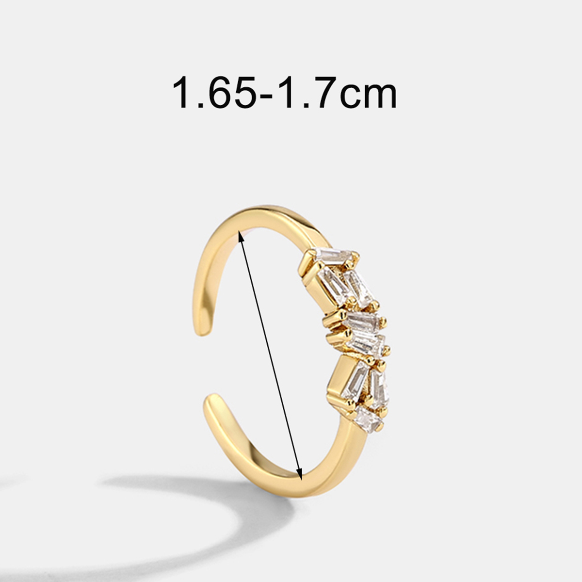 Wholesale Vintage Style Solid Color Copper Inlay 18K Gold Plated Zircon Open Rings display picture 2