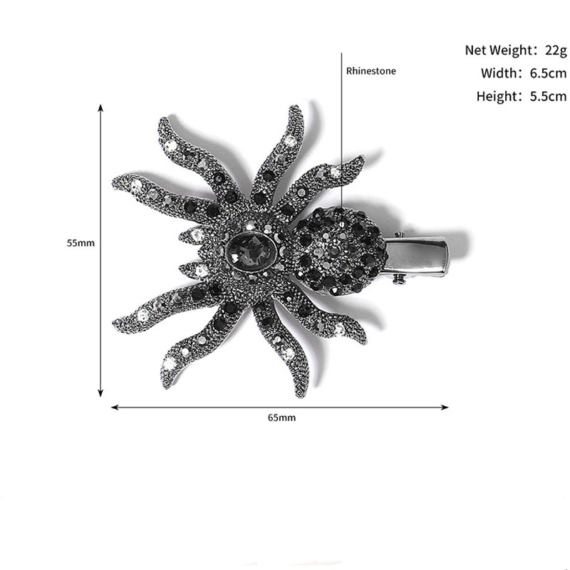 Femmes Drôle Araignée Alliage Incruster Strass Pince À Cheveux display picture 1