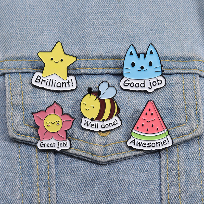 Cartoon Style Cute Sweet Star Bee Watermelon Alloy Plating Unisex Brooches display picture 10