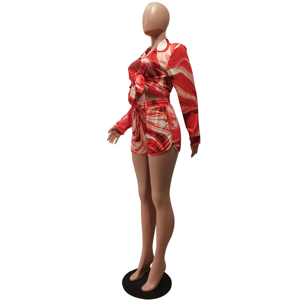 Holiday Daily Women's Hawaiian Tropical Color Block Polyester Shorts Sets Shorts Sets display picture 36