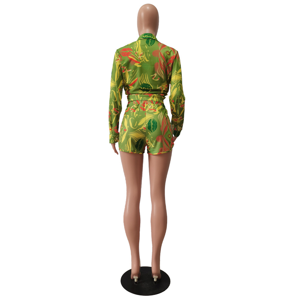 Holiday Daily Women's Hawaiian Tropical Color Block Polyester Shorts Sets Shorts Sets display picture 37