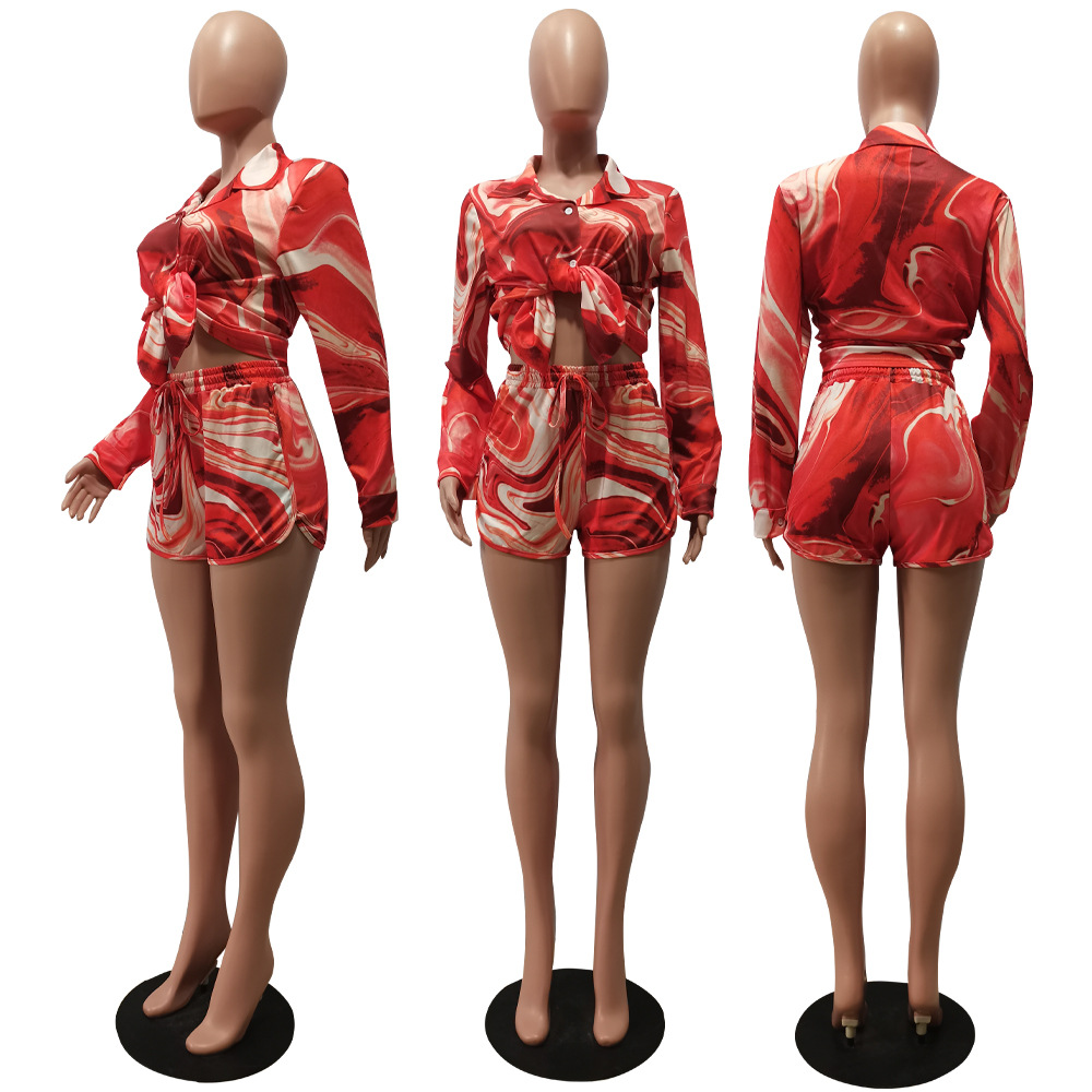 Holiday Daily Women's Hawaiian Tropical Color Block Polyester Shorts Sets Shorts Sets display picture 34