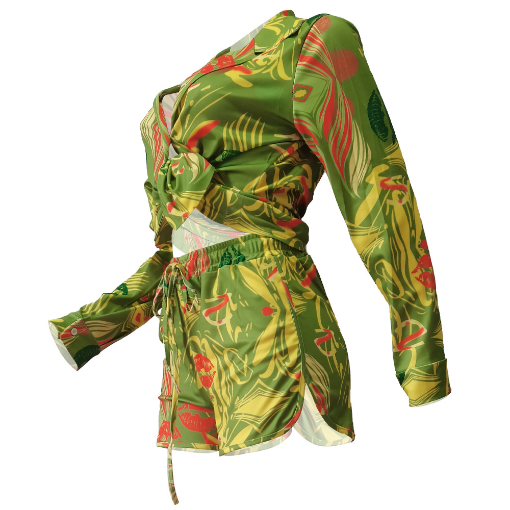 Holiday Daily Women's Hawaiian Tropical Color Block Polyester Shorts Sets Shorts Sets display picture 55