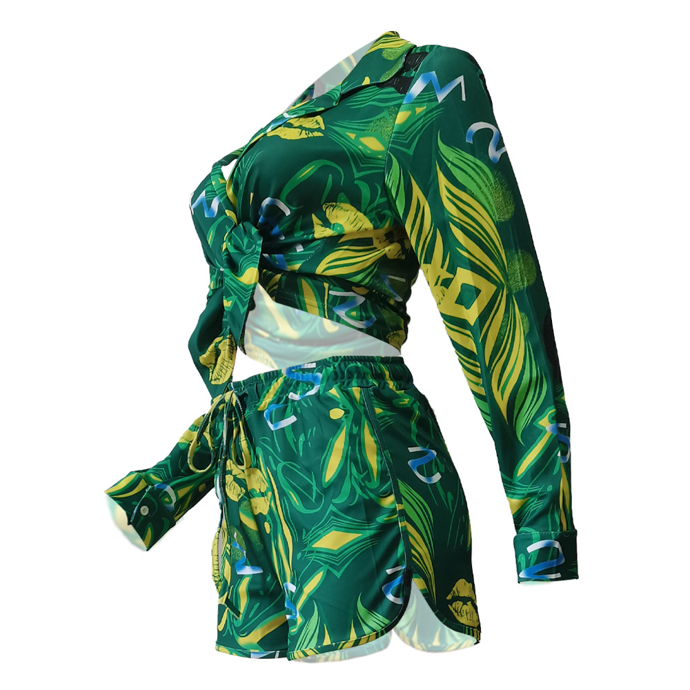 Holiday Daily Women's Hawaiian Tropical Color Block Polyester Shorts Sets Shorts Sets display picture 56