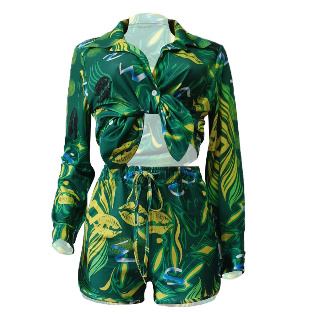 Holiday Daily Women's Hawaiian Tropical Color Block Polyester Shorts Sets Shorts Sets display picture 63