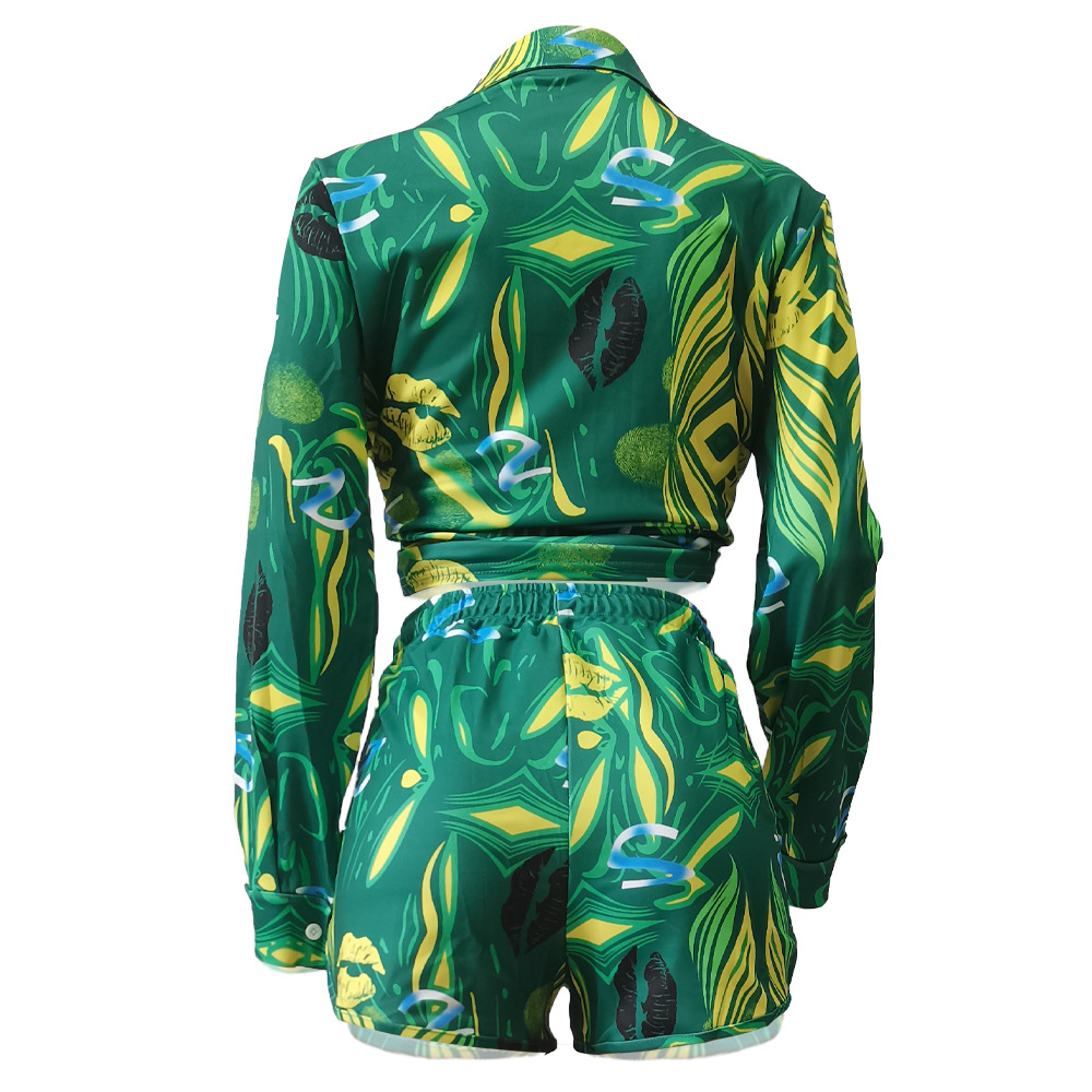 Holiday Daily Women's Hawaiian Tropical Color Block Polyester Shorts Sets Shorts Sets display picture 60