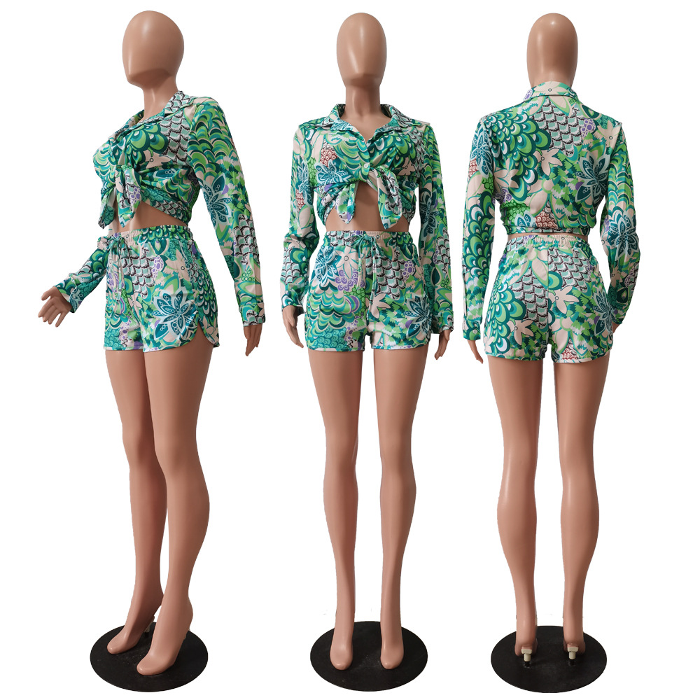 Holiday Daily Women's Hawaiian Tropical Color Block Polyester Shorts Sets Shorts Sets display picture 64