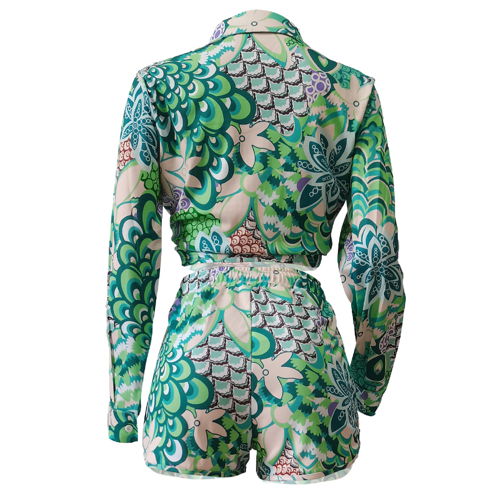 Holiday Daily Women's Hawaiian Tropical Color Block Polyester Shorts Sets Shorts Sets display picture 42