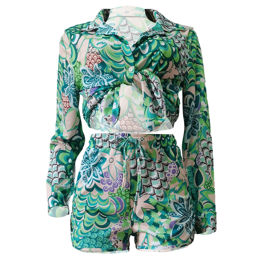 Holiday Daily Women's Hawaiian Tropical Color Block Polyester Shorts Sets Shorts Sets display picture 43