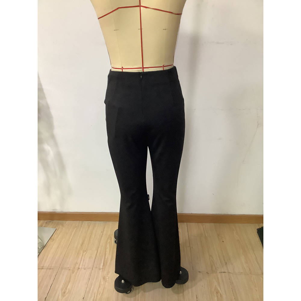 Women's Holiday Daily Bar Simple Style Solid Color Full Length Casual Pants Flared Pants display picture 8