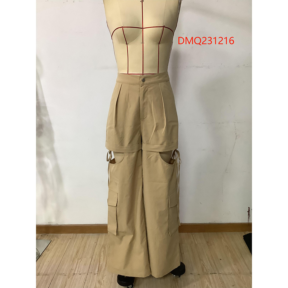 Women's Daily Simple Style Solid Color Full Length Hollow Out Casual Pants Cargo Pants display picture 6