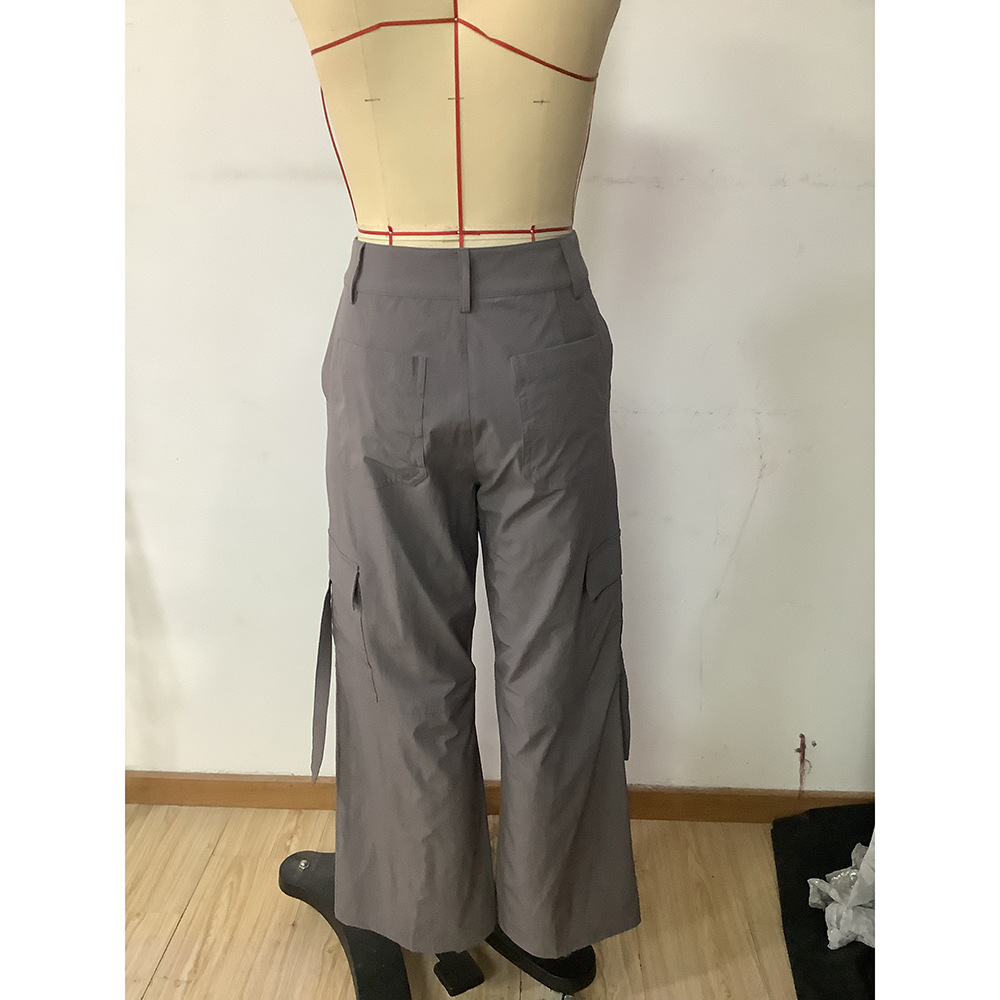 Women's Daily Simple Style Solid Color Full Length Non-Ironing Treatment Pocket Casual Pants Cargo Pants display picture 8