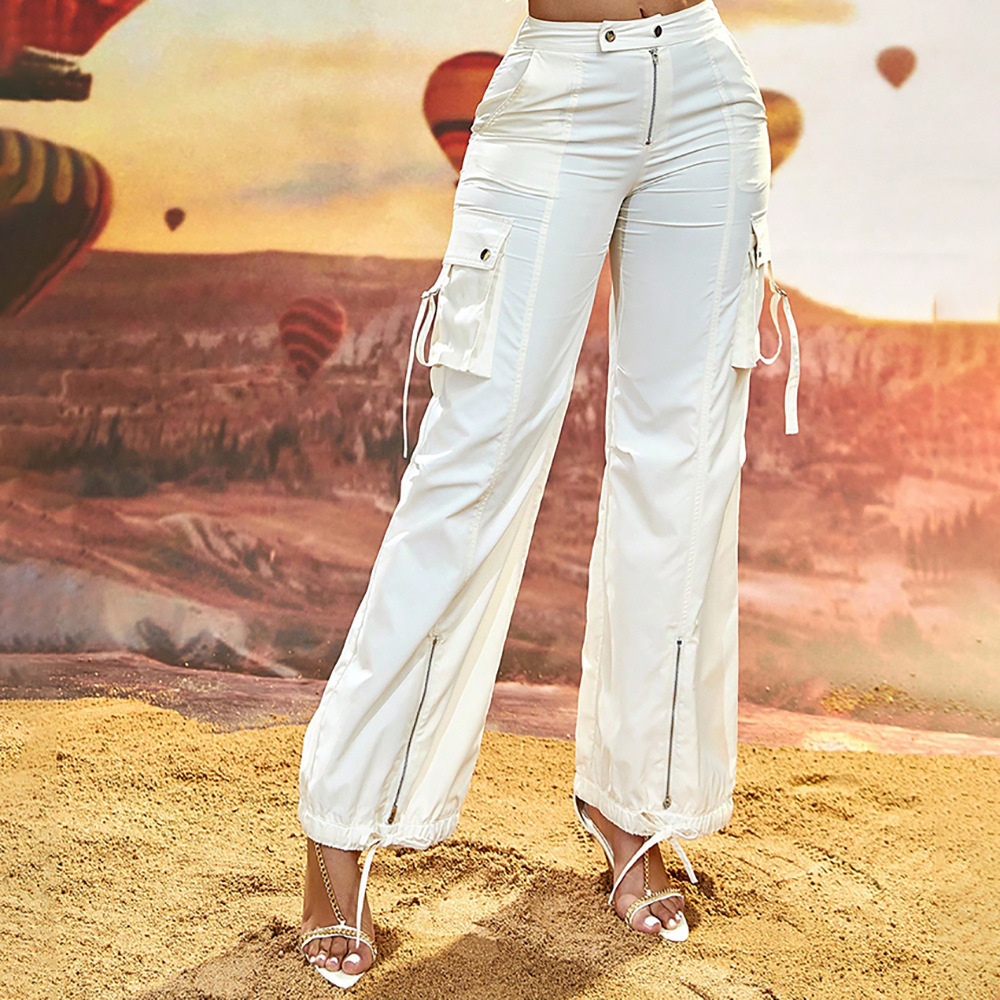 Women's Holiday Daily Simple Style Solid Color Full Length Casual Pants Cargo Pants display picture 4