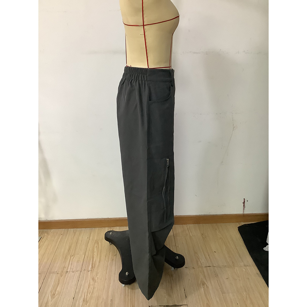 Women's Holiday Daily Simple Style Solid Color Full Length Pocket Casual Pants Cargo Pants display picture 7