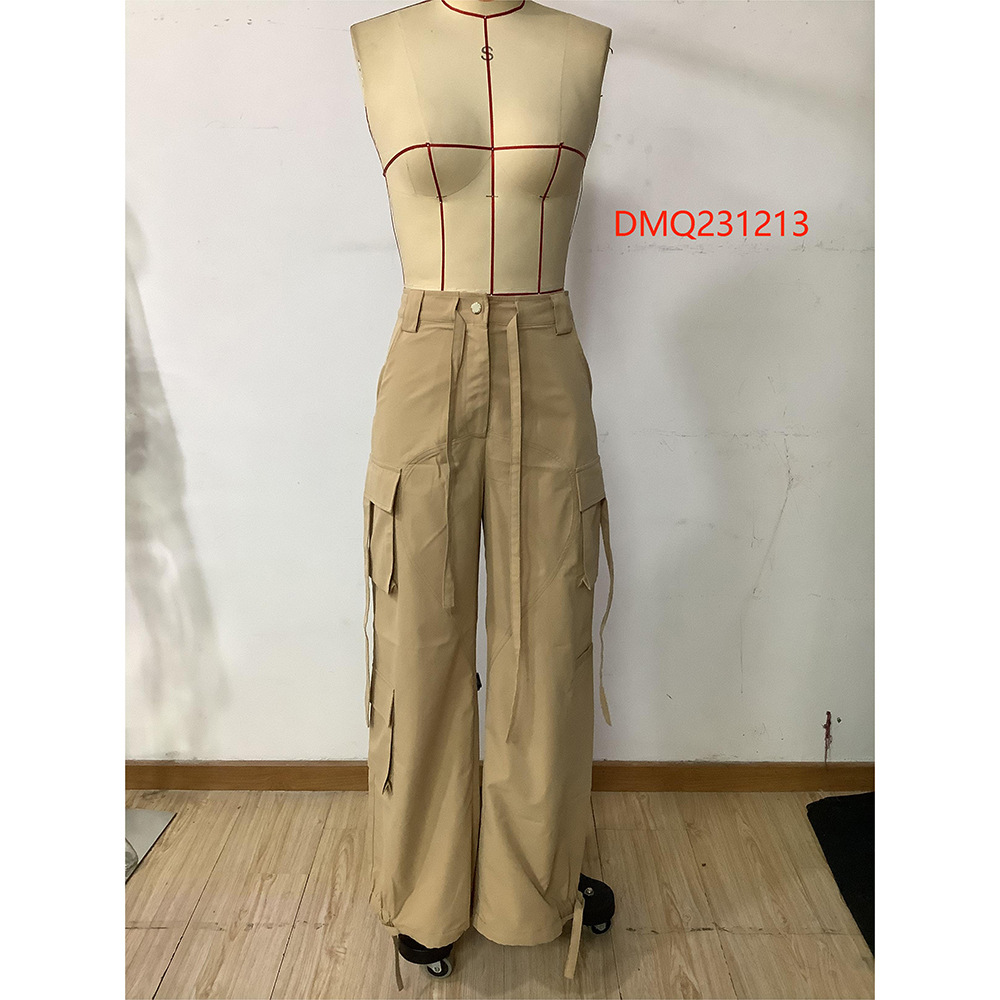 Women's Daily Simple Style Solid Color Full Length Distressed Non-Ironing Treatment Casual Pants Cargo Pants display picture 4