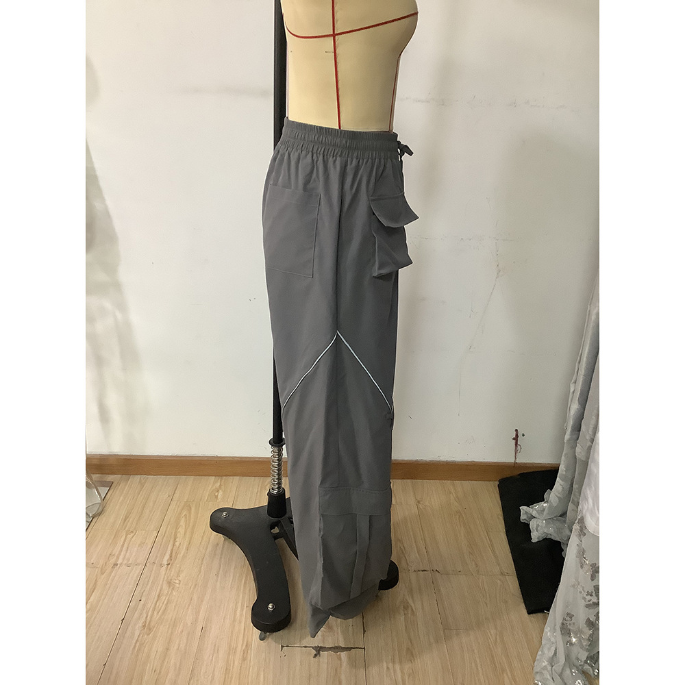 Women's Daily Simple Style Solid Color Full Length Multiple Pockets Casual Pants Cargo Pants display picture 7