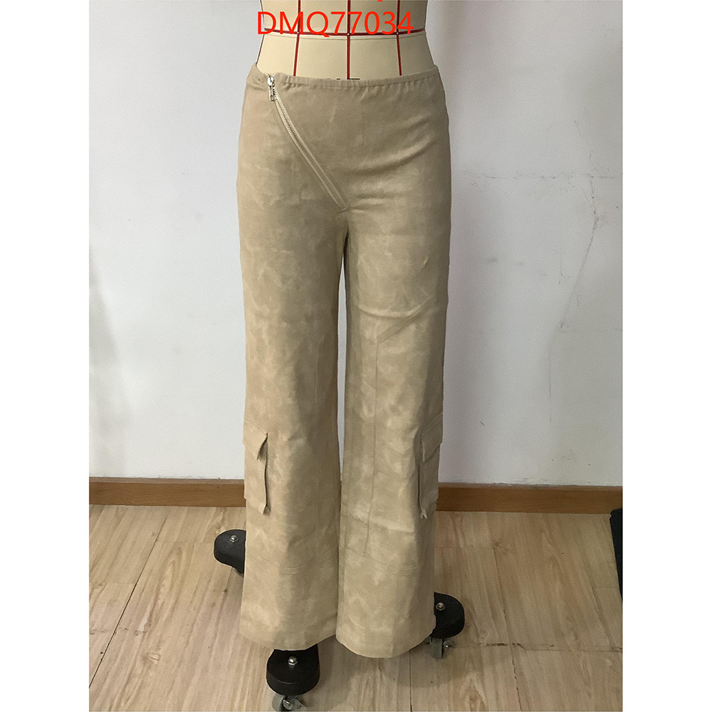 Women's Daily Simple Style Solid Color Full Length Non-Ironing Treatment Zipper Casual Pants Cargo Pants display picture 4