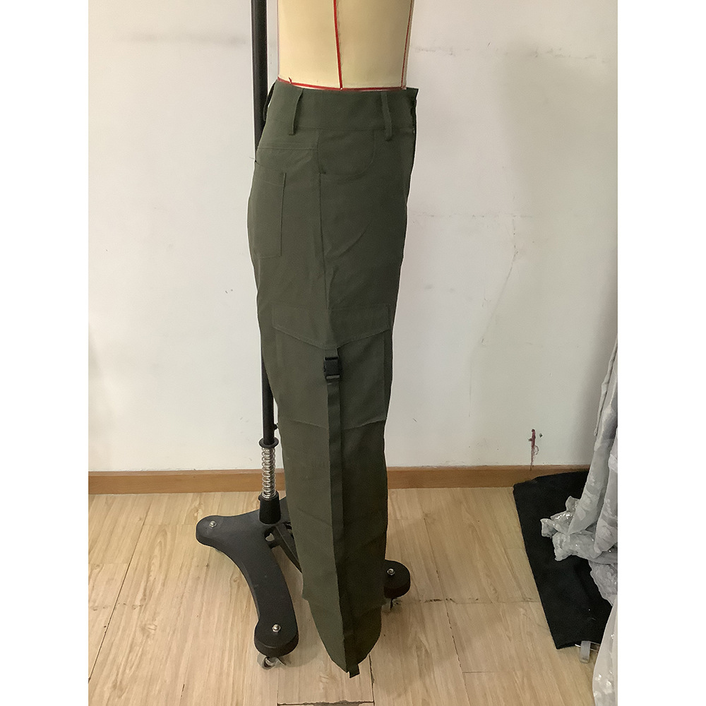 Women's Daily Simple Style Solid Color Full Length Multiple Pockets Casual Pants Multi-pocket Trousers display picture 7