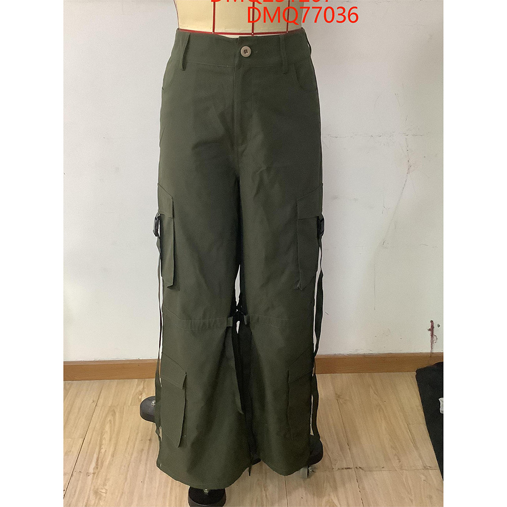 Women's Daily Simple Style Solid Color Full Length Multiple Pockets Casual Pants Multi-pocket Trousers display picture 8