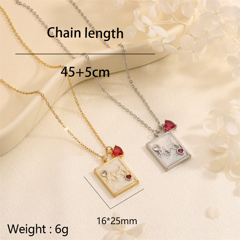Copper 18K Gold Plated IG Style Simple Style Inlay Letter Heart Shape Zircon Pendant Necklace display picture 4