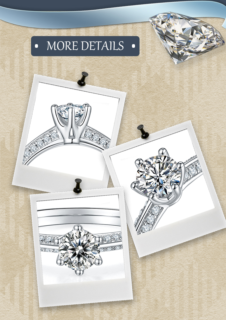 Sterling Silber Elegant Überzug Inlay Geometrisch Im Labor Gezüchtete Diamanten Moissanit Ringe display picture 7
