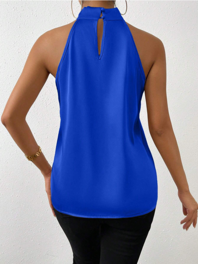 Women's Halter Crisscross Tank Sleeveless Tank Tops Casual Elegant Solid Color display picture 46