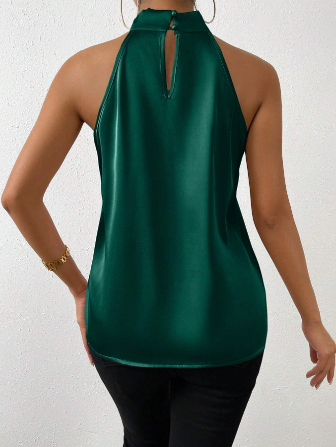 Women's Halter Crisscross Tank Sleeveless Tank Tops Casual Elegant Solid Color display picture 48