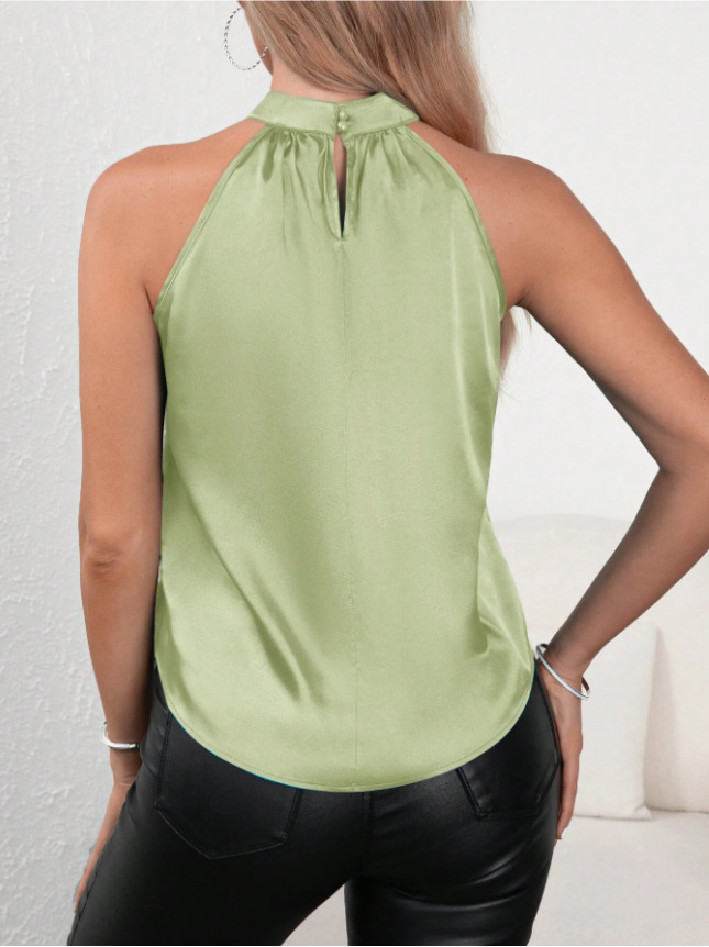 Women's Halter Crisscross Tank Tank Tops Elegant Simple Style Solid Color display picture 12