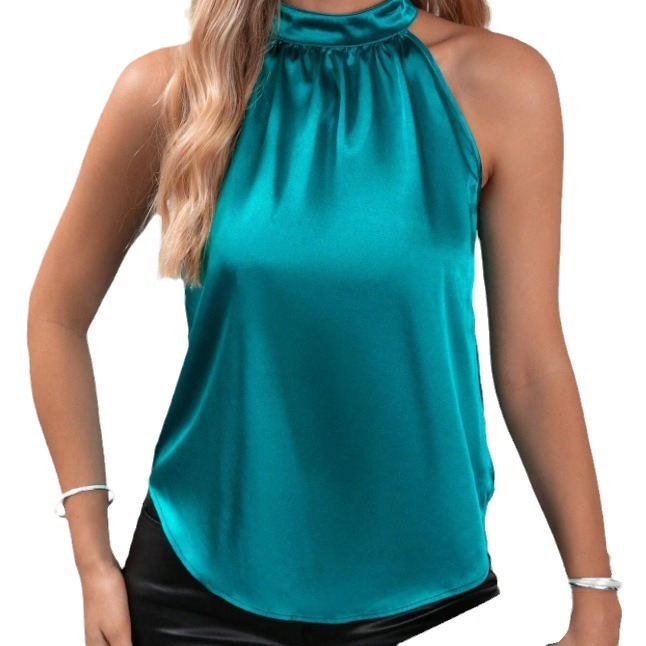 Women's Halter Crisscross Tank Tank Tops Elegant Simple Style Solid Color display picture 15