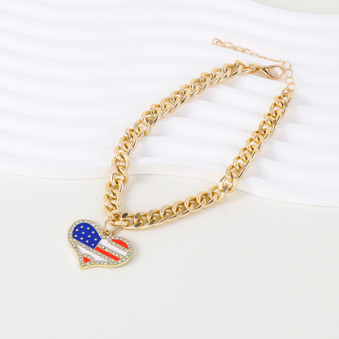 Modern Style Classic Style Alloy Cross American Flag Pet Collar display picture 3